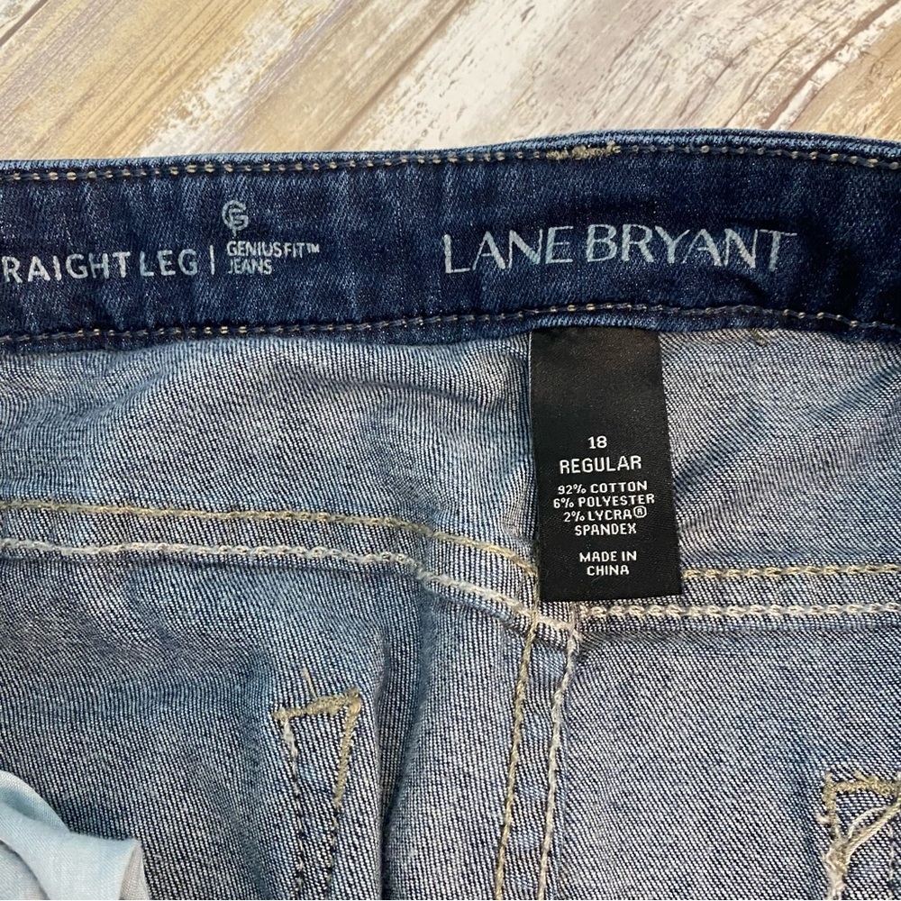 Lane Bryant Dark Blue straight Leg Denim Jeans with Genius Fit Sz 18 - Picture 5 of 7